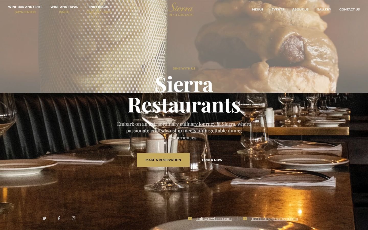 Sierra Restaurants website preview