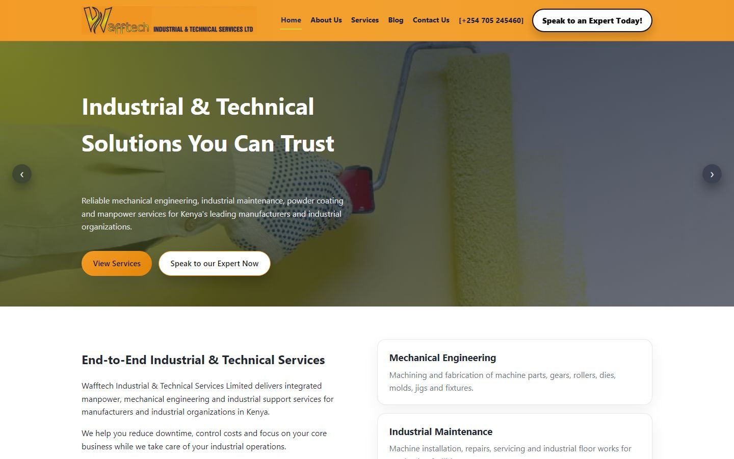 Wafftech Services website screenshot