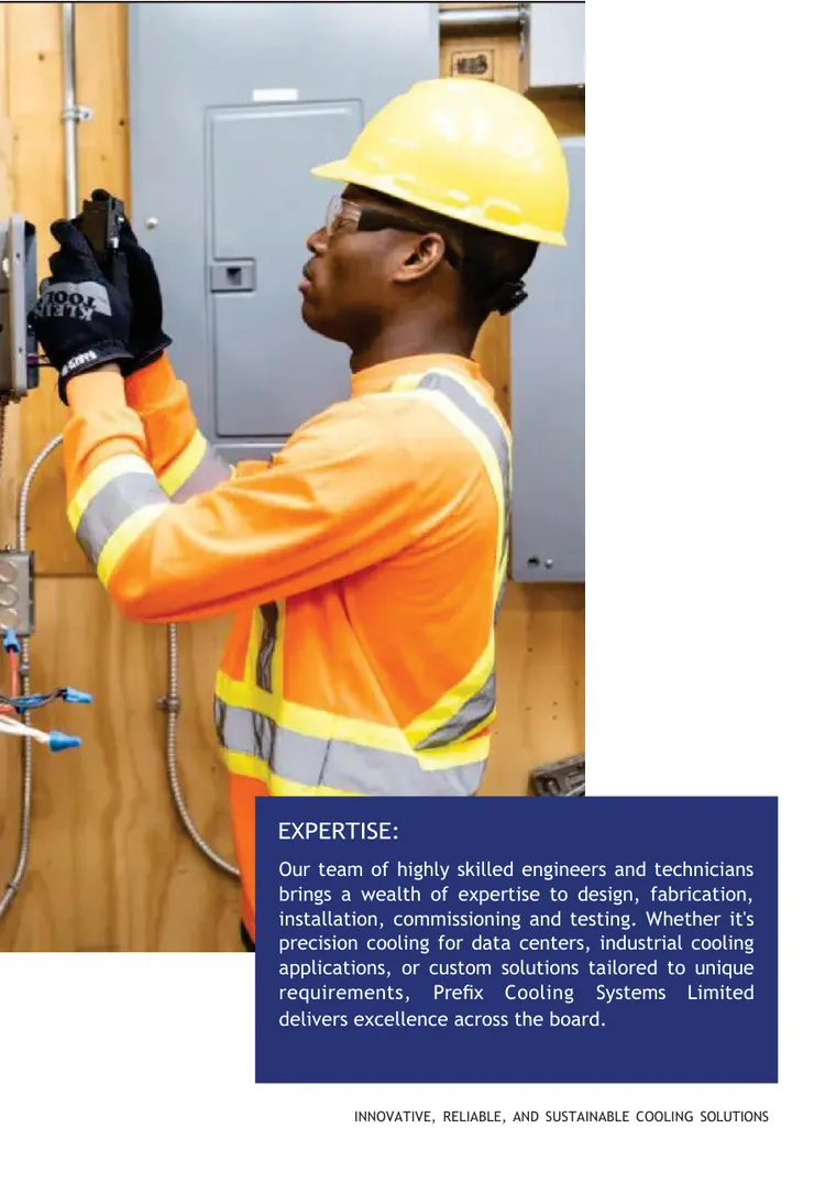 Inside page of the Prefix Cooling Systems profile